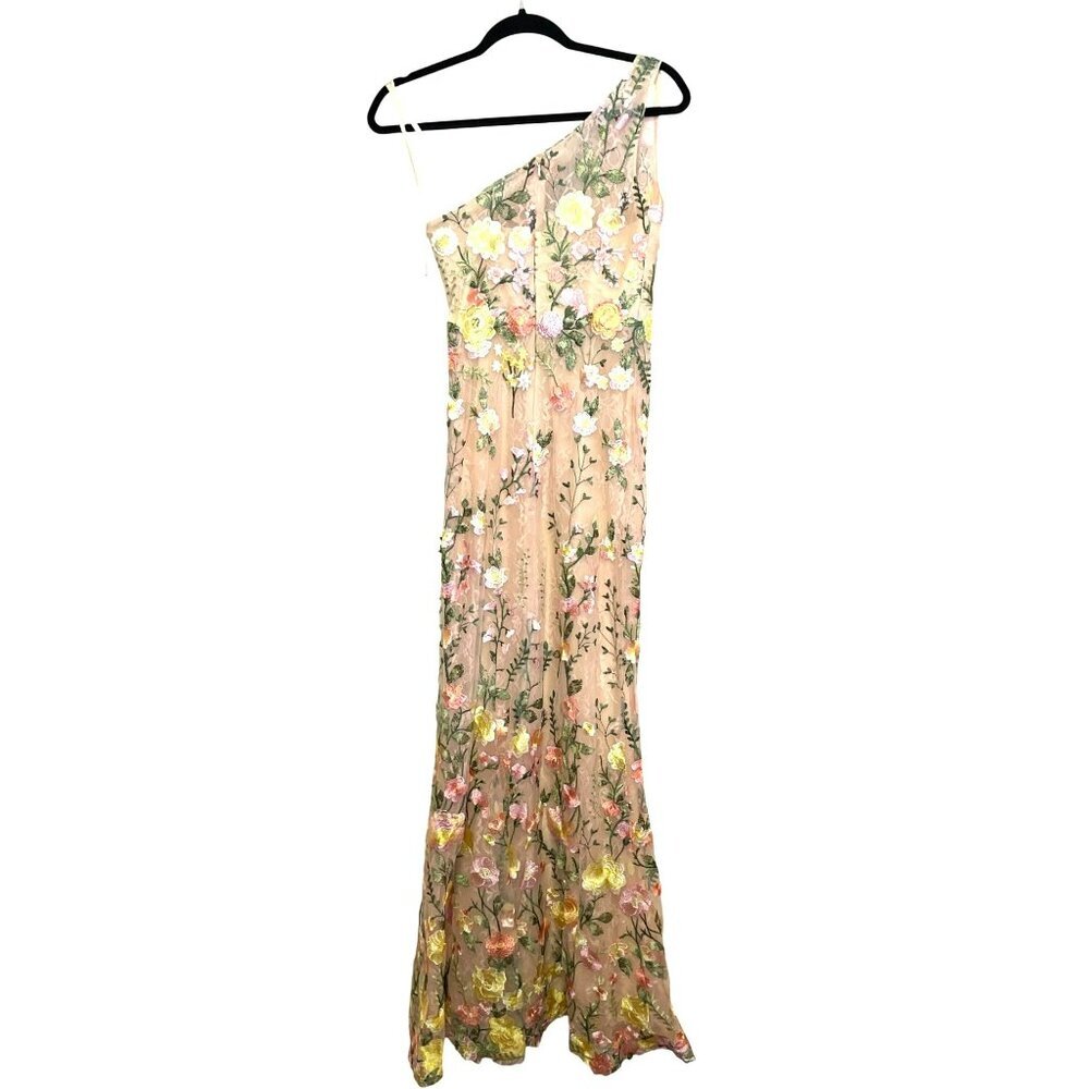 Mac Duggal $598 Embroidered Floral One Shoulder Formal Gown Dress Sz 2 NWT - Picture 7 of 9
